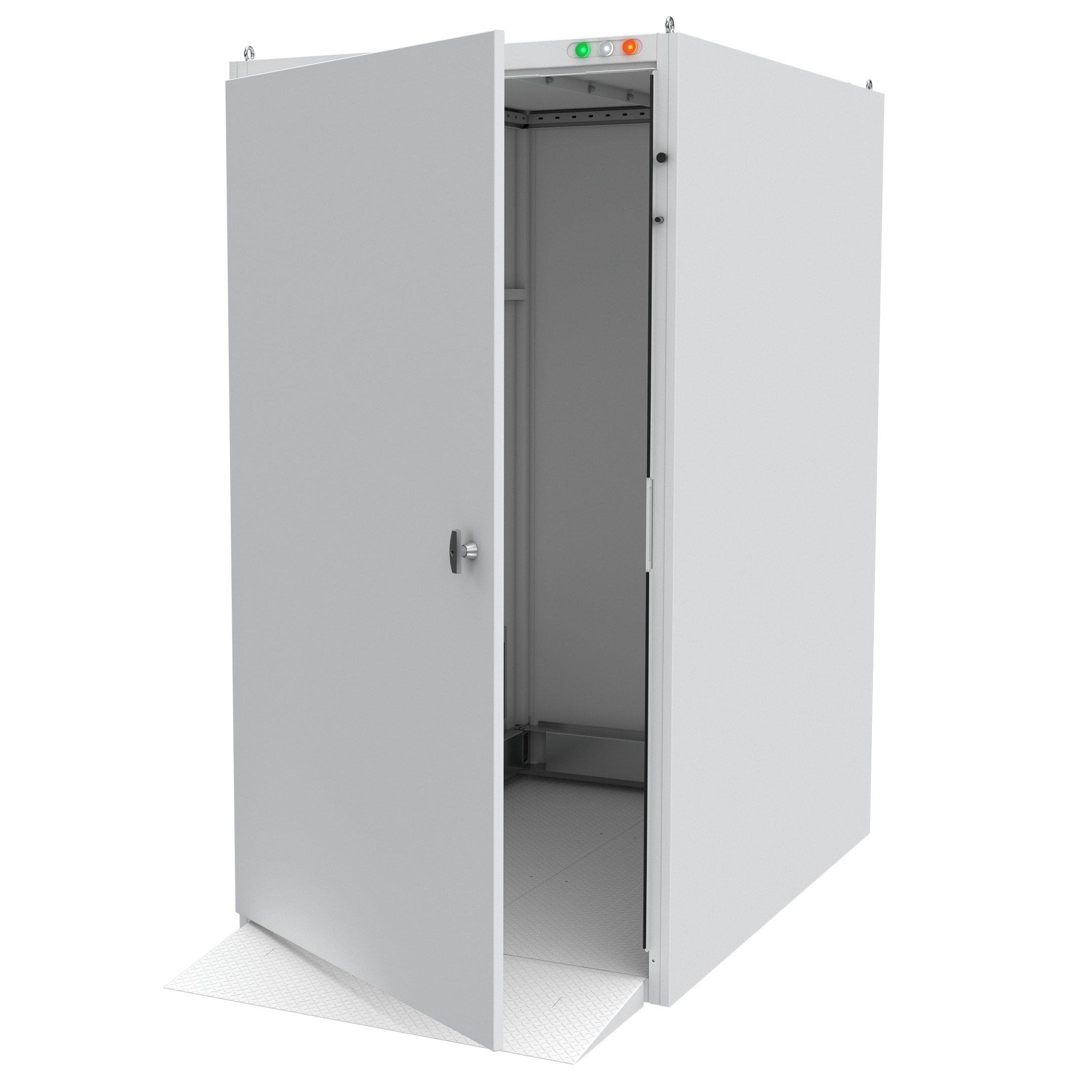 RFID cabinet for bulk reading of textile trolleys and pallets