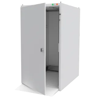 RFID cabinet for bulk reading of textile trolleys and pallets