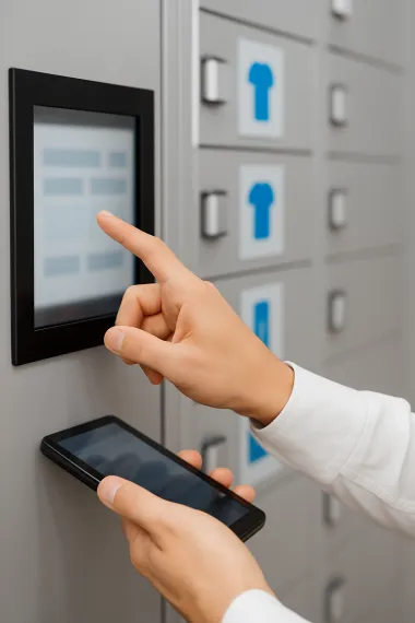 Touchscreen locker selection